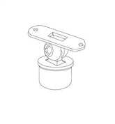 MOD 50 - RAIL SUPPORT BALL JOINER ROUND WITH SWIVEL FLAT SADDLE 316 STAINLESS STEEL
